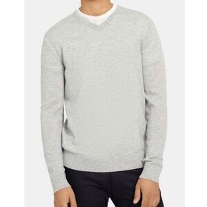 Theory | Riland V-Neck Sweater Gray Merino Wool Blend Size XXL